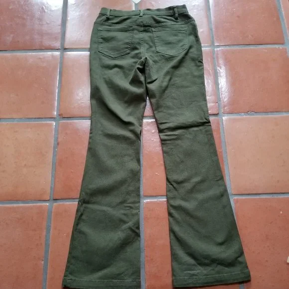VENUS Mid Rise Olive Green Bootcut Jean - Picture 2 of 10